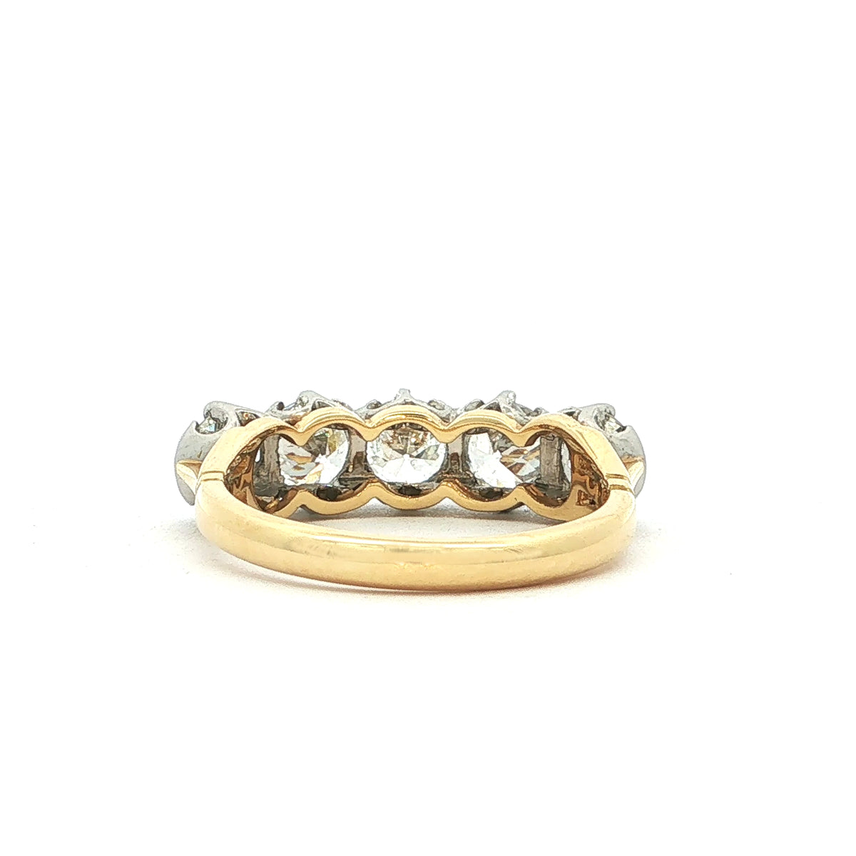 2.01ct Old Cut Vintage Five Stone Eternity Ring In 18ct Yellow Gold