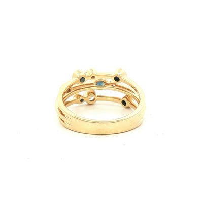 S0.44ct D0.18ct Sapphire and Diamond Bubble Dress Ring Set In 18ct Gold