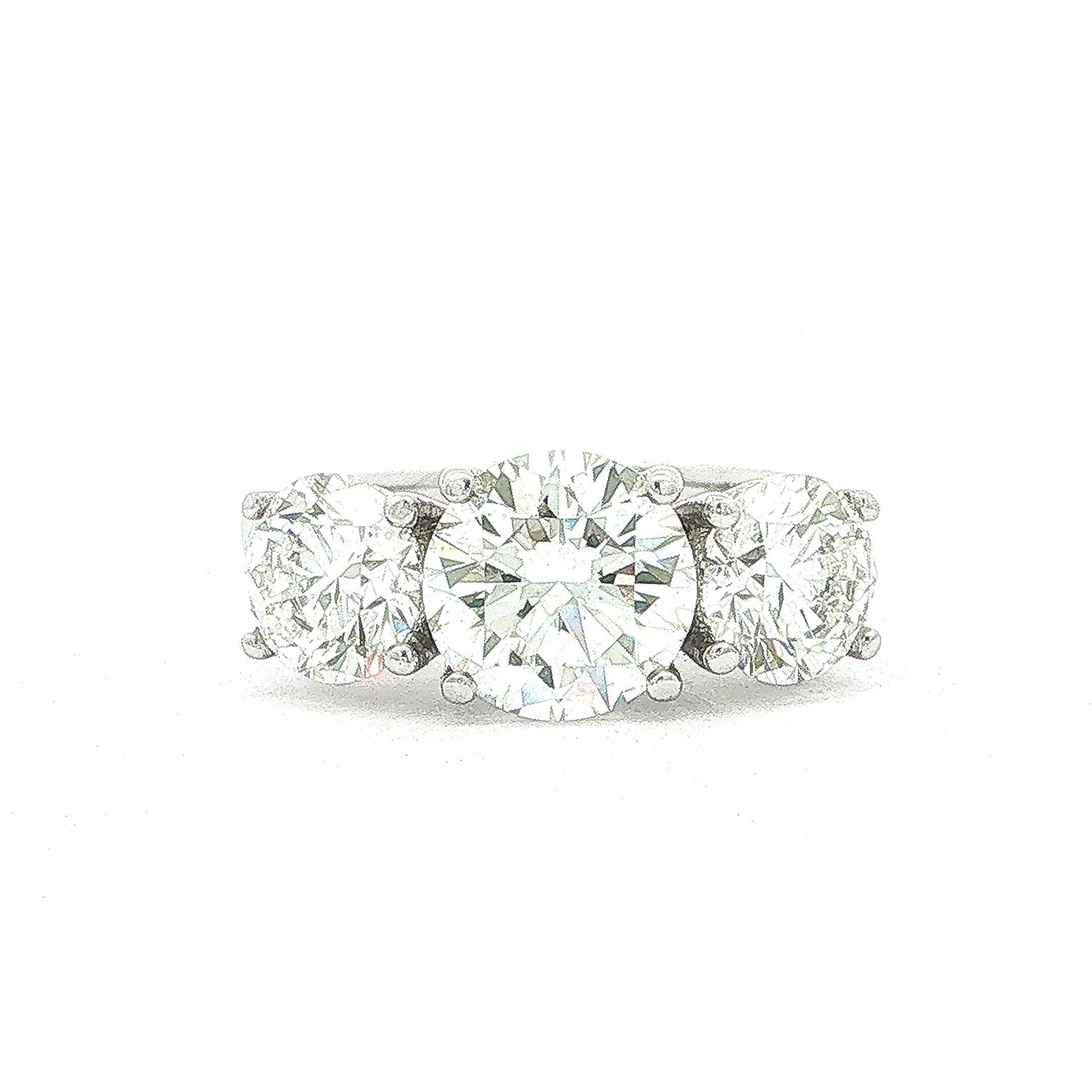 GIA Certified 2.04ct Three Stone Natural Diamond Engagement Ring in 18ct White Gold
