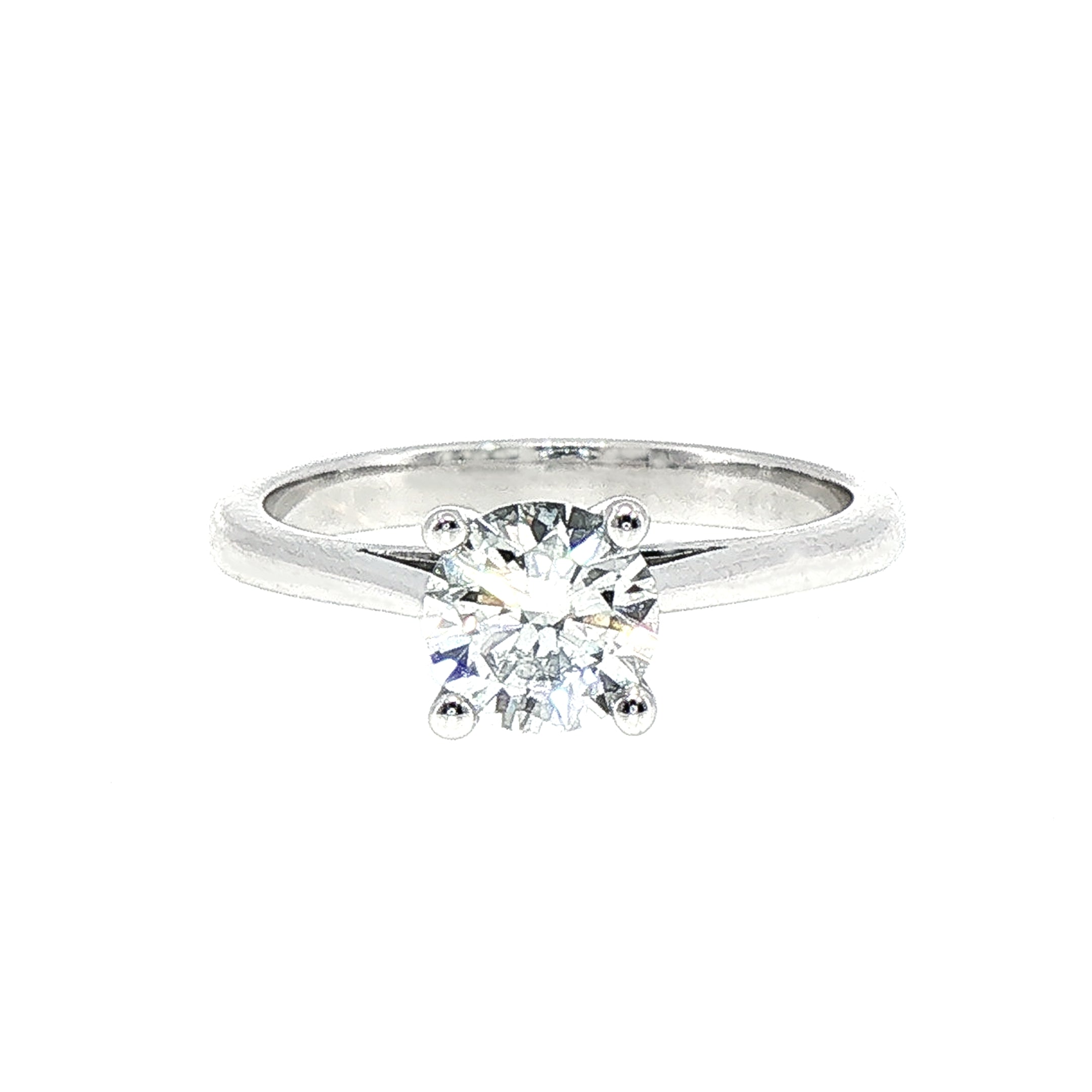 0.75ct F Si1 Solitaire Natural Diamond Engagement Ring Set in Platinum