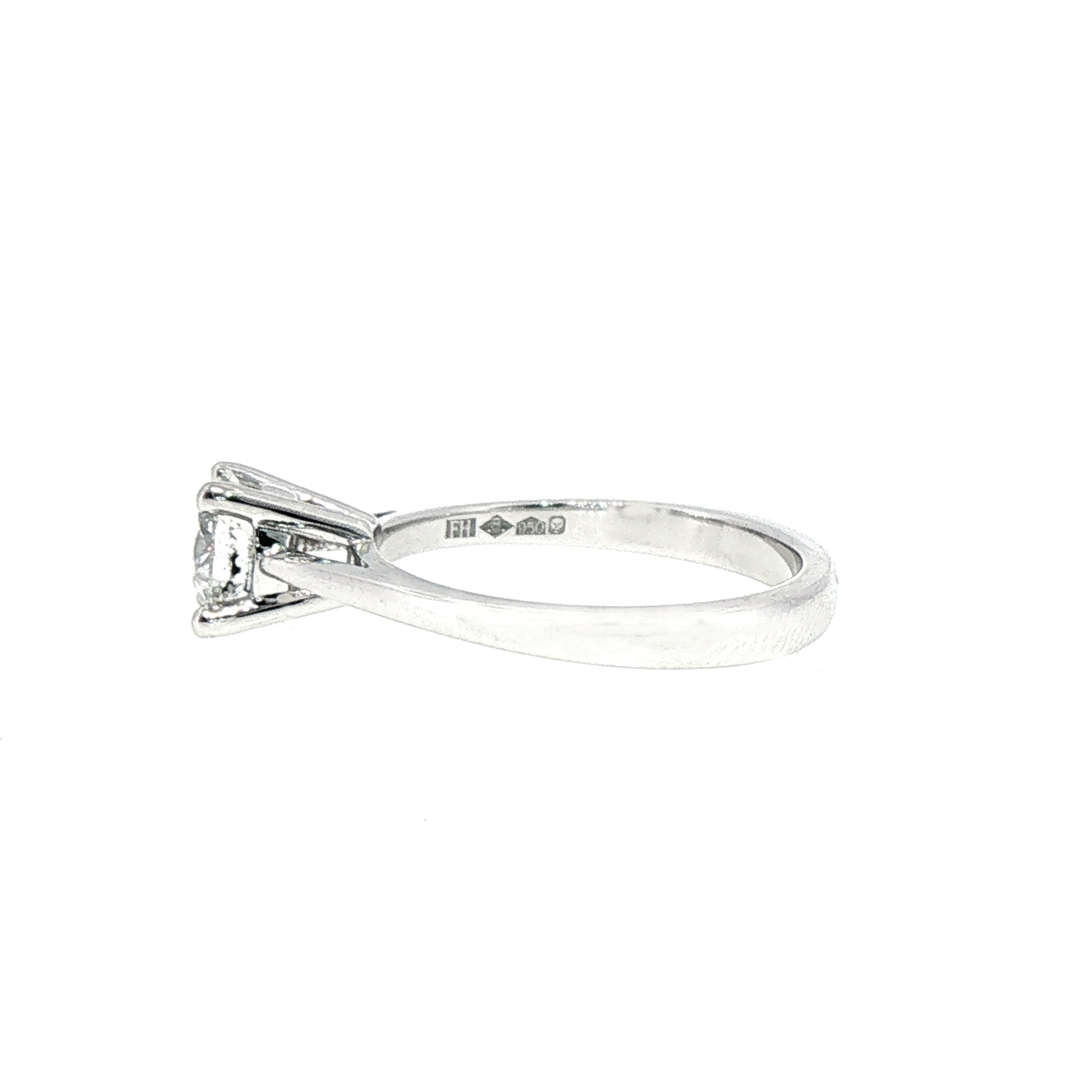 0.75ct F Si1 Solitaire Natural Diamond Engagement Ring Set in Platinum