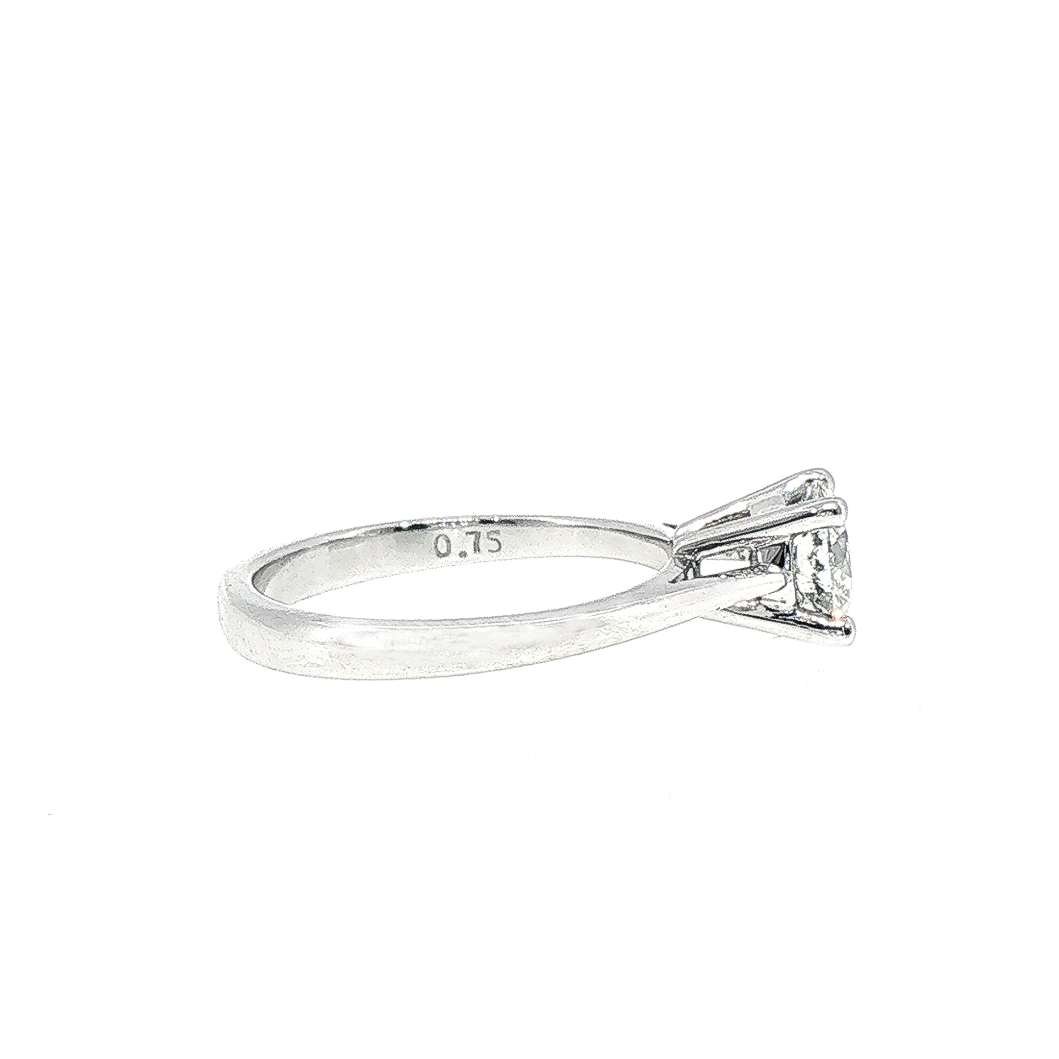 0.75ct F Si1 Solitaire Natural Diamond Engagement Ring Set in Platinum
