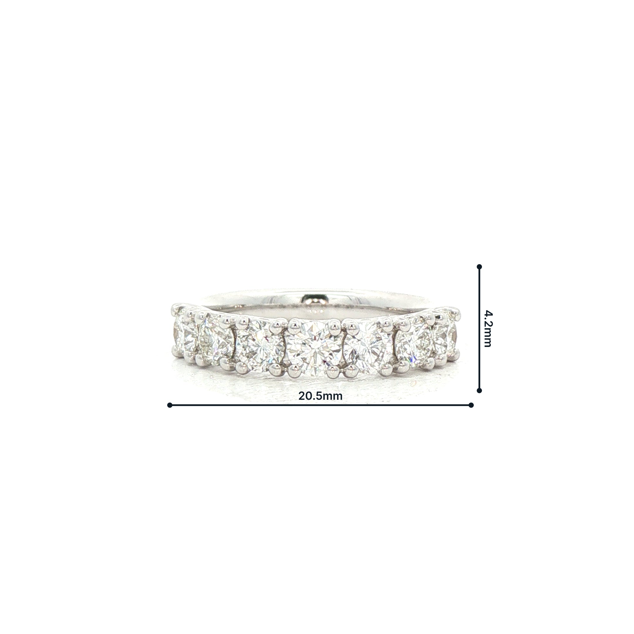 1.45ct Round Cut Natural Diamond Eternity Ring Set in 18ct White Gold