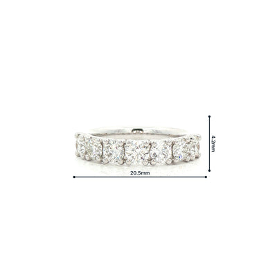 1.45ct Round Cut Natural Diamond Eternity Ring Set in 18ct White Gold
