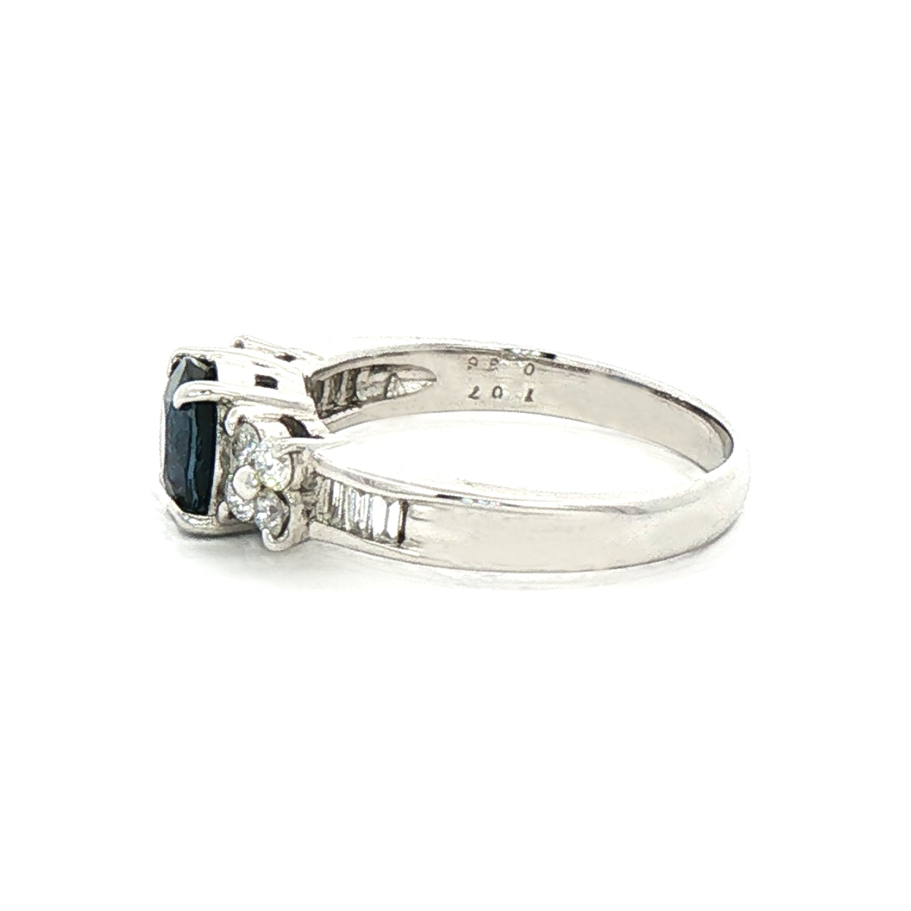1.07ct Oval Cut Sapphire & 0.36ct Natural Diamond Multi Stone Ring in Platinum