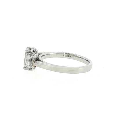 1.78ct E/F VS2 GIA Certified 3 Stone Emerald Cut Natural Diamond Ring Set in 18ct Platinum