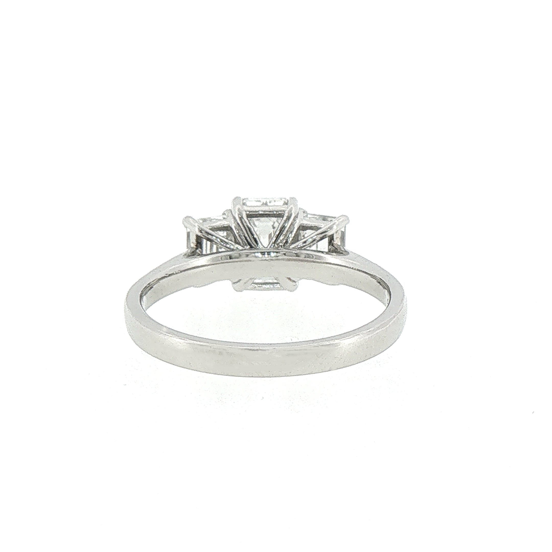 1.78ct E/F VS2 GIA Certified 3 Stone Emerald Cut Natural Diamond Ring Set in 18ct Platinum