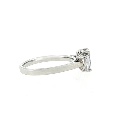1.78ct E/F VS2 GIA Certified 3 Stone Emerald Cut Natural Diamond Ring Set in 18ct Platinum