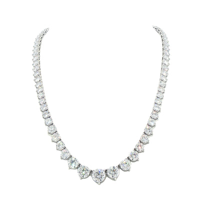 Graduated Natural Diamond Line Necklet 18ct White Gold
