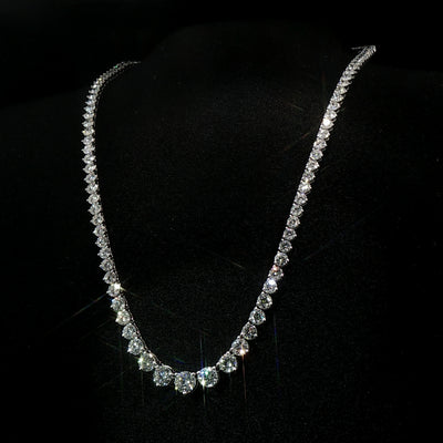 Graduated Natural Diamond Line Necklet 18ct White Gold