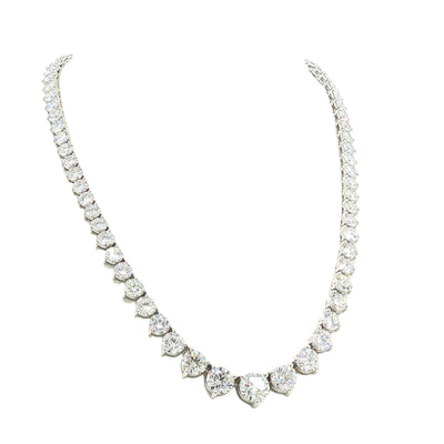 Graduated Natural Diamond Line Necklet 18ct White Gold