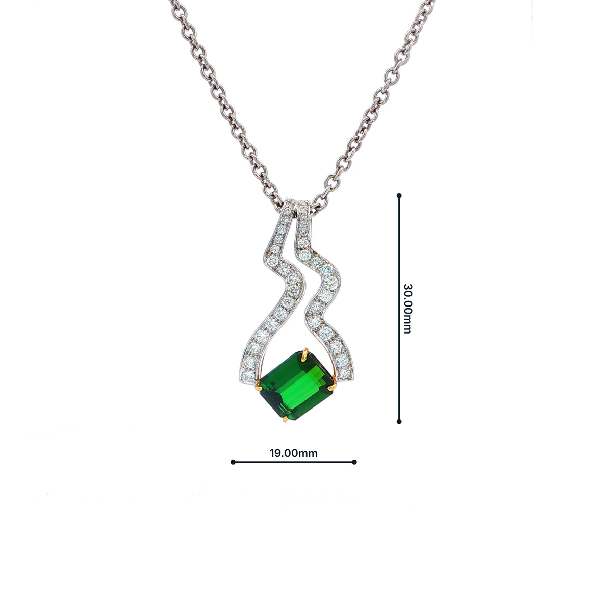 18ct White Tourmaline and Natural Diamond Necklace