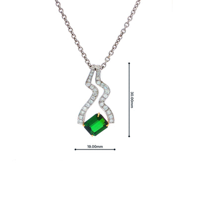 18ct White Tourmaline and Natural Diamond Necklace
