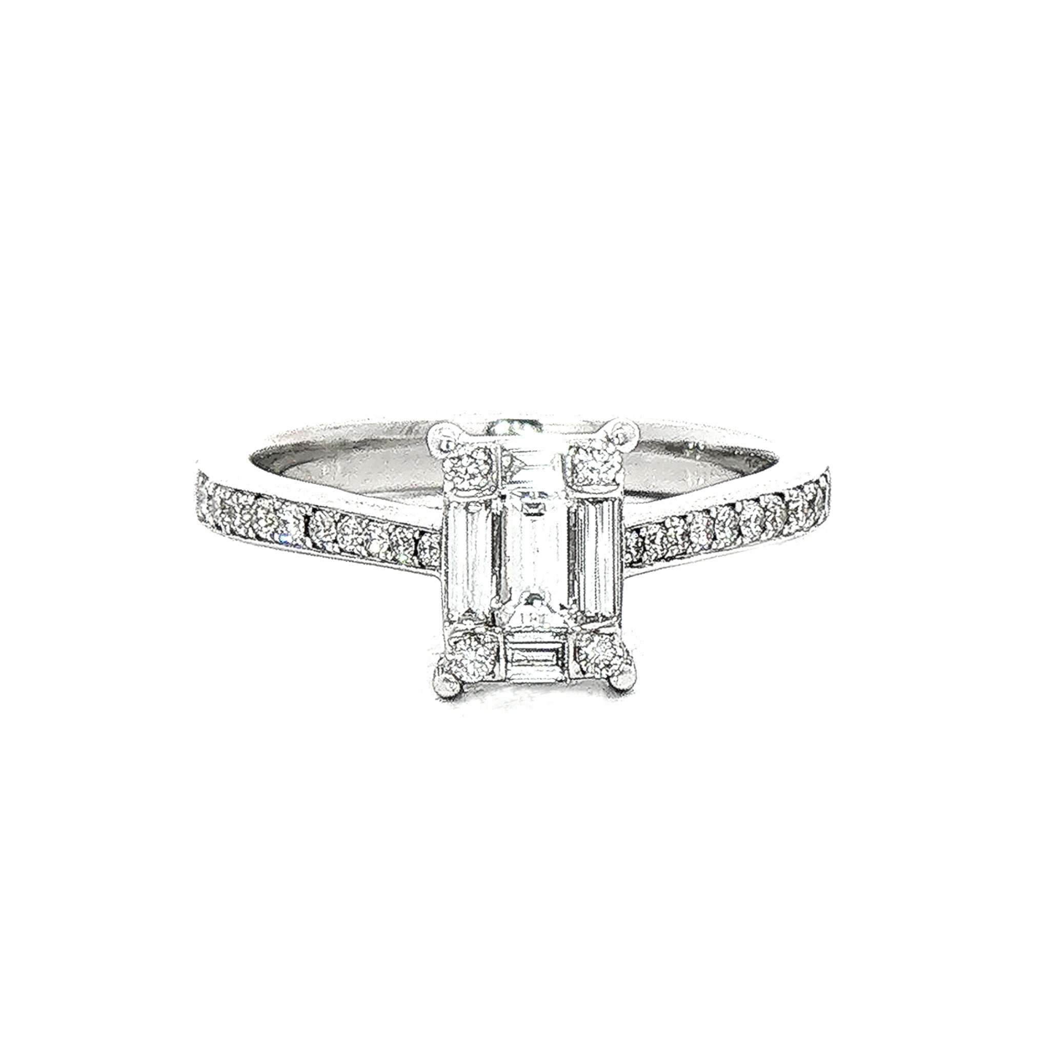 Multi-Stone Vintage Natural Diamond Dress Ring in 18ct White Gold.
