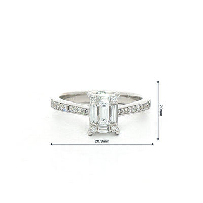 Multi-Stone Vintage Natural Diamond Dress Ring in 18ct White Gold.