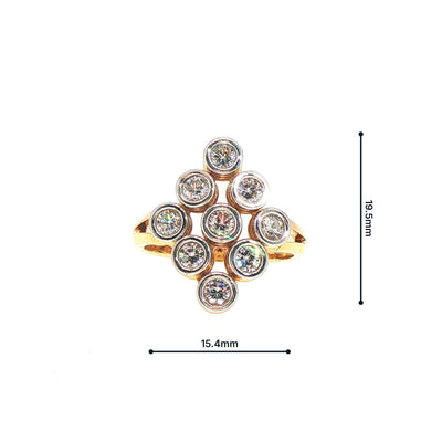 Bezel-Set Natural Diamond Marquise Shape Ring Set In 18ct Yellow Gold