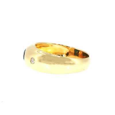 Vintage Sapphire and Natural Diamond Dress Ring in 18ct Yellow Gold