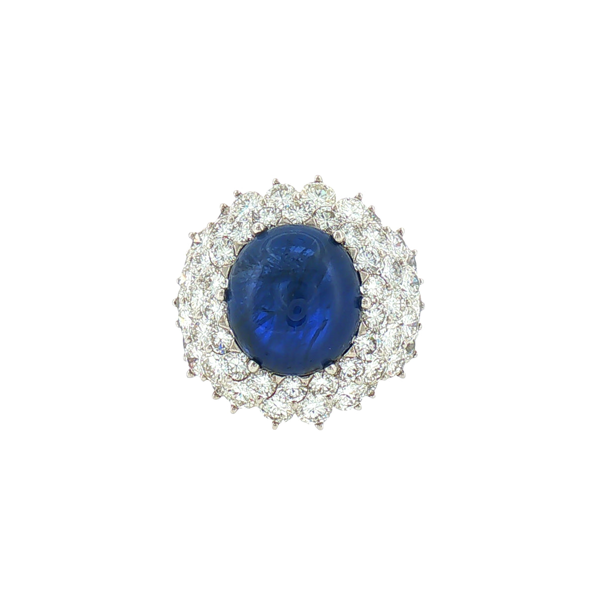 Rare Natural Burma Sapphire and Diamond Ring