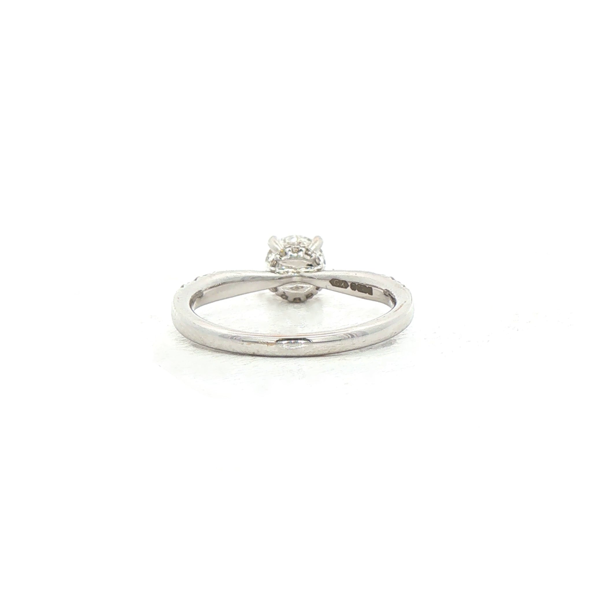 1.03ct E vs1 GIA Certified Round Solitaire With Diamond Shoulders 18ct White Gold Engagement Ring