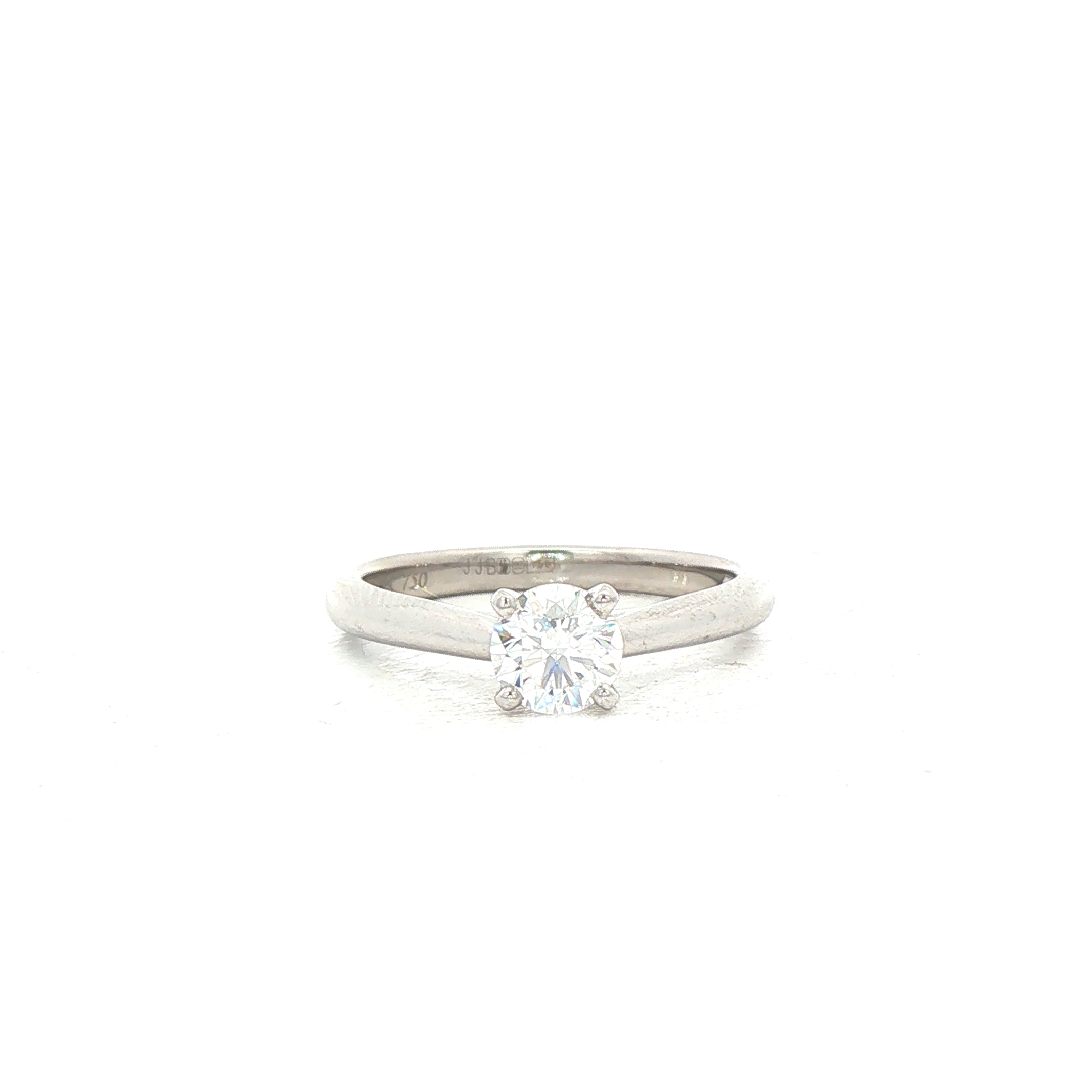 0.50ct E SI1 GIA Certified Natural Diamond Solitaire 18ct White Gold Engagement Ring