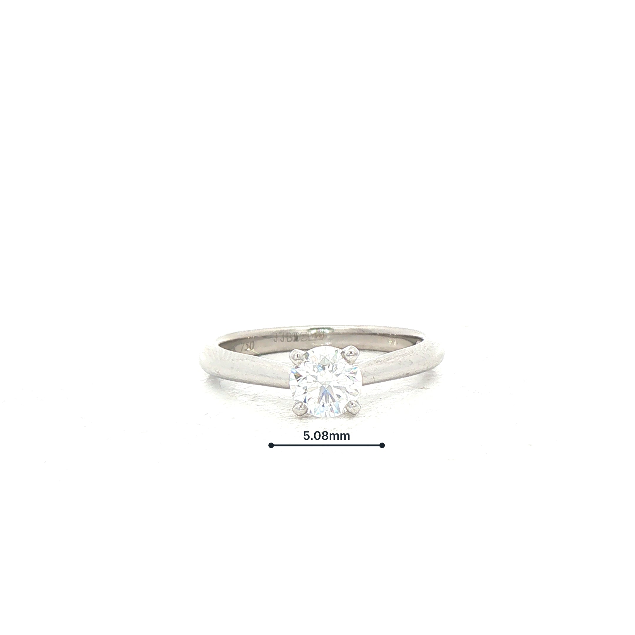 0.50ct E SI1 GIA Certified Natural Diamond Solitaire 18ct White Gold Engagement Ring