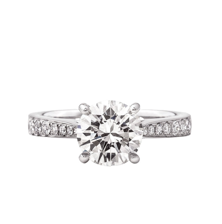 0.93ct L i1 GIA Certified Round Brilliant Cut Natural Diamond Solitaire Platinum Engagement Ring