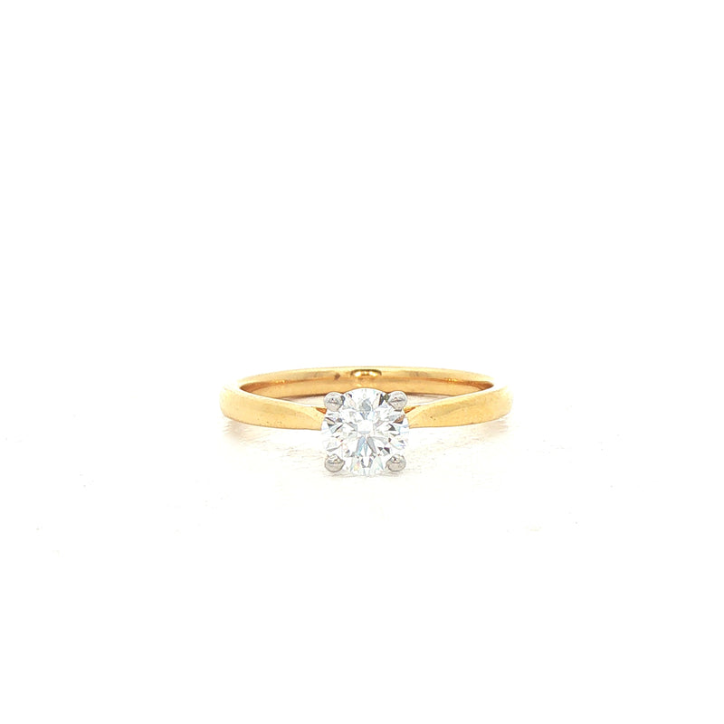 0.51ct D si1 GIA Certified Natural Diamond Solitaire Set In 18ct Yellow Gold