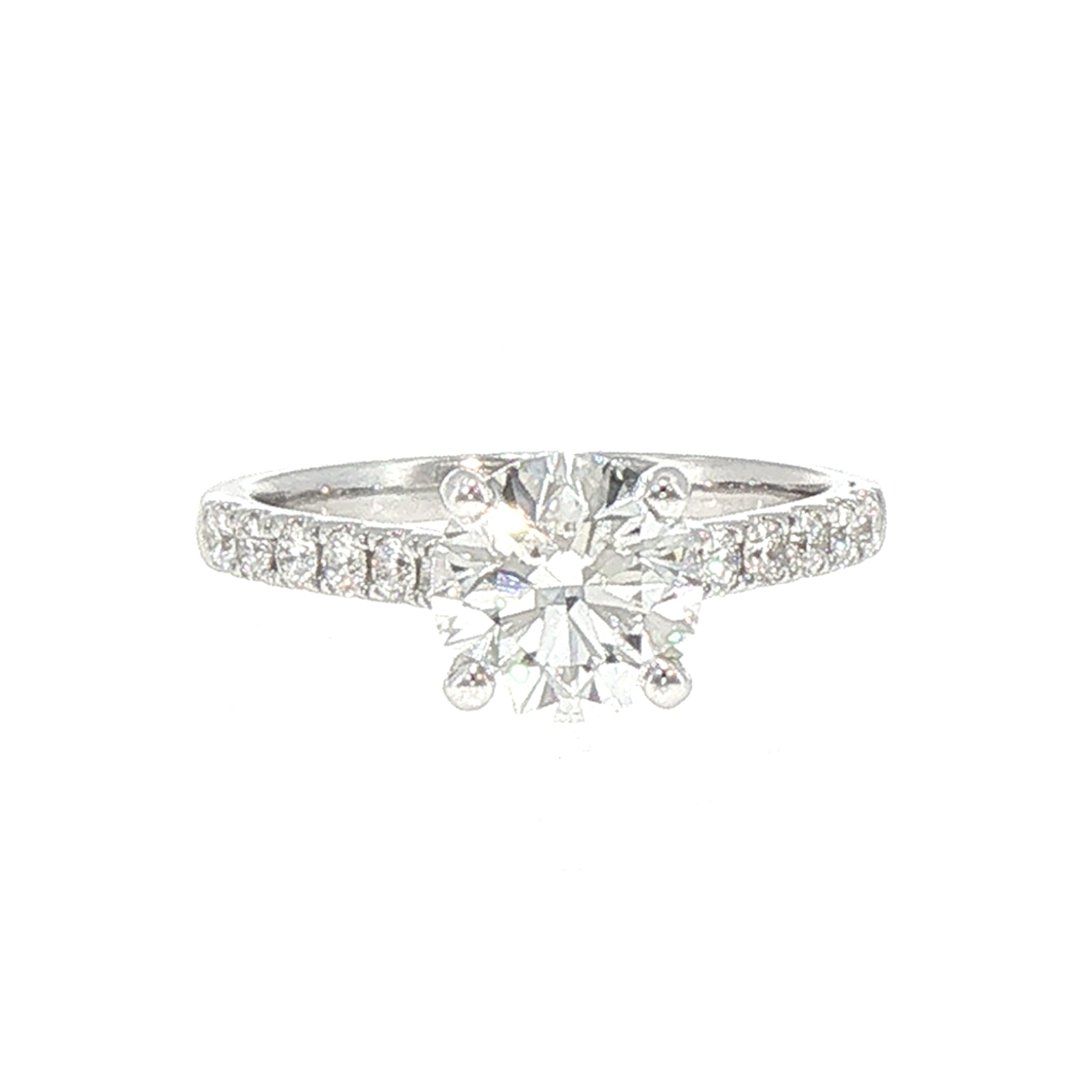 1.60ct Fvs2 Natural Diamond Solitaire With Natural Diamond Shoulders 0.30ct In 18ct White Gold