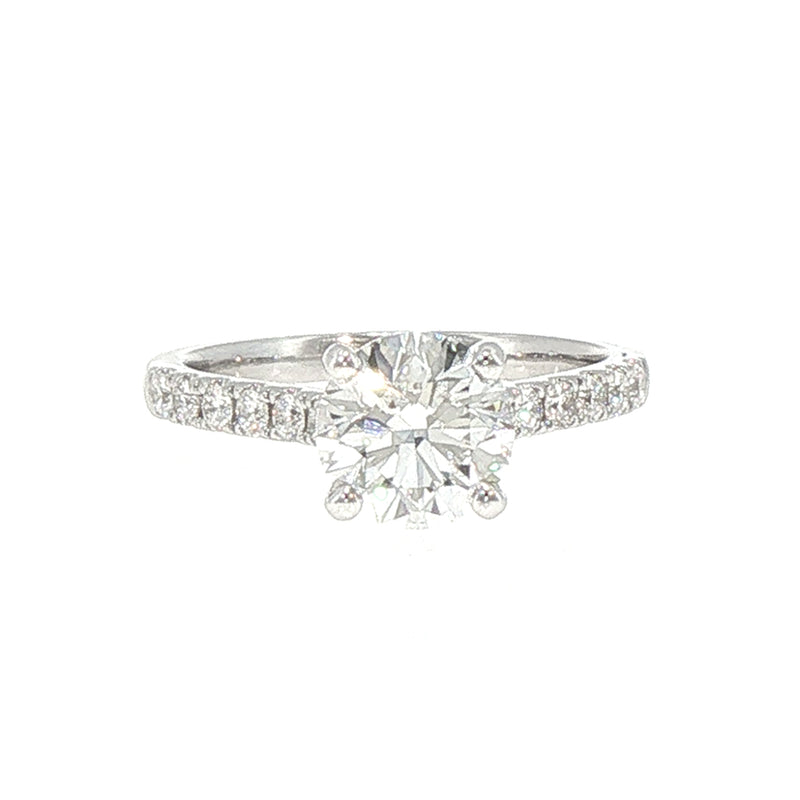 1.60ct Fvs2 Natural Diamond Solitaire With Natural Diamond Shoulders 0.30ct In 18ct White Gold