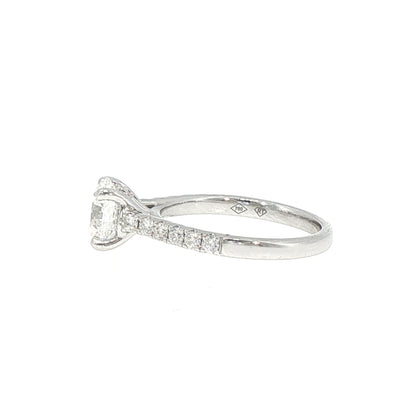 1.60ct Fvs2 Natural Diamond Solitaire With Natural Diamond Shoulders 0.30ct In 18ct White Gold