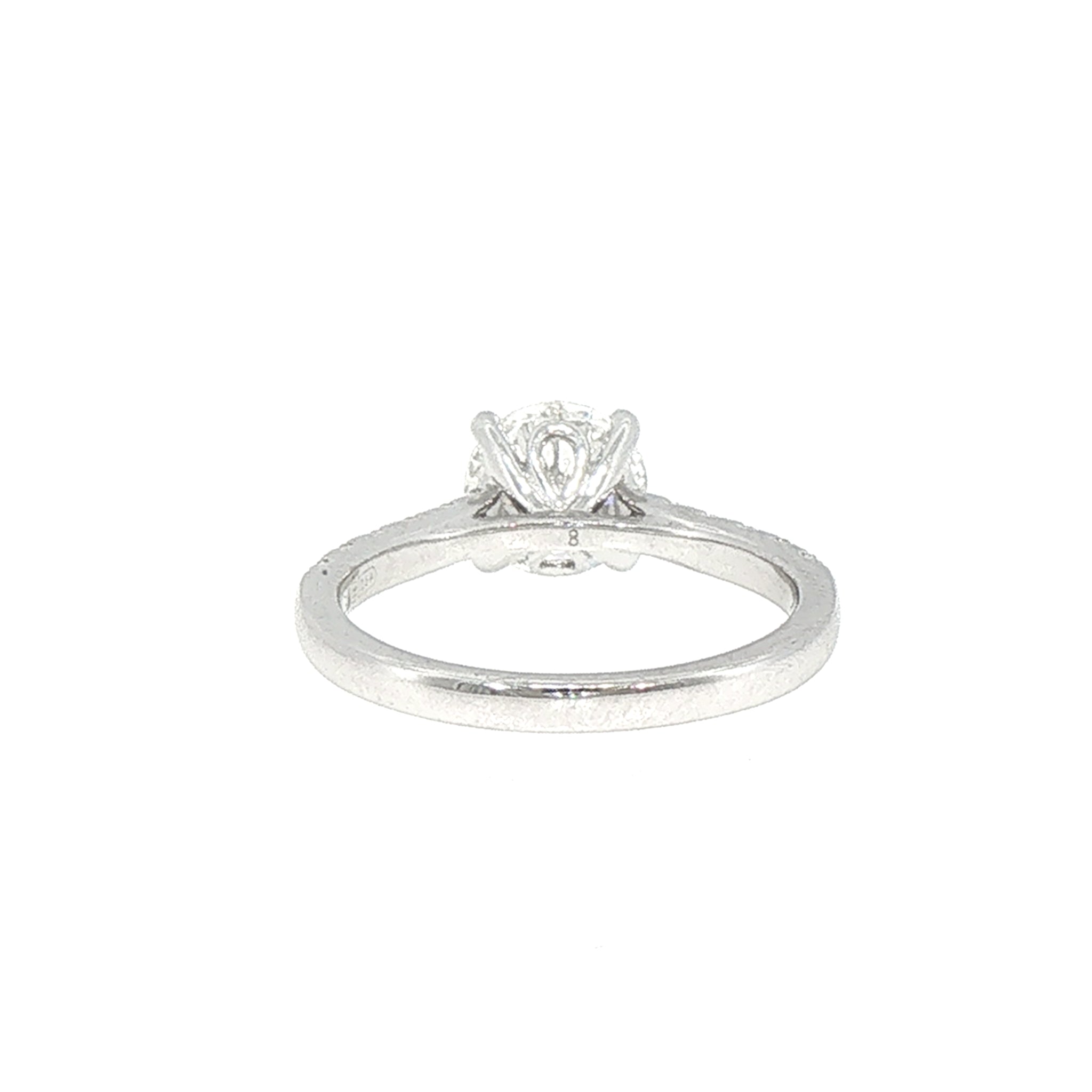 1.60ct Fvs2 Natural Diamond Solitaire With Natural Diamond Shoulders 0.30ct In 18ct White Gold