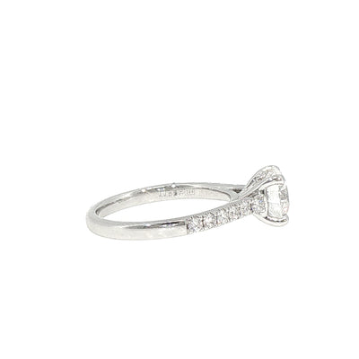 1.60ct Fvs2 Natural Diamond Solitaire With Natural Diamond Shoulders 0.30ct In 18ct White Gold