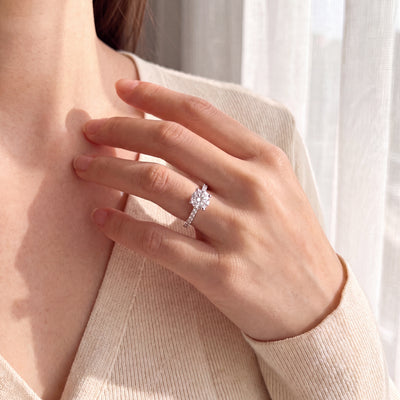 1.60ct Fvs2 Natural Diamond Solitaire With Natural Diamond Shoulders 0.30ct In 18ct White Gold