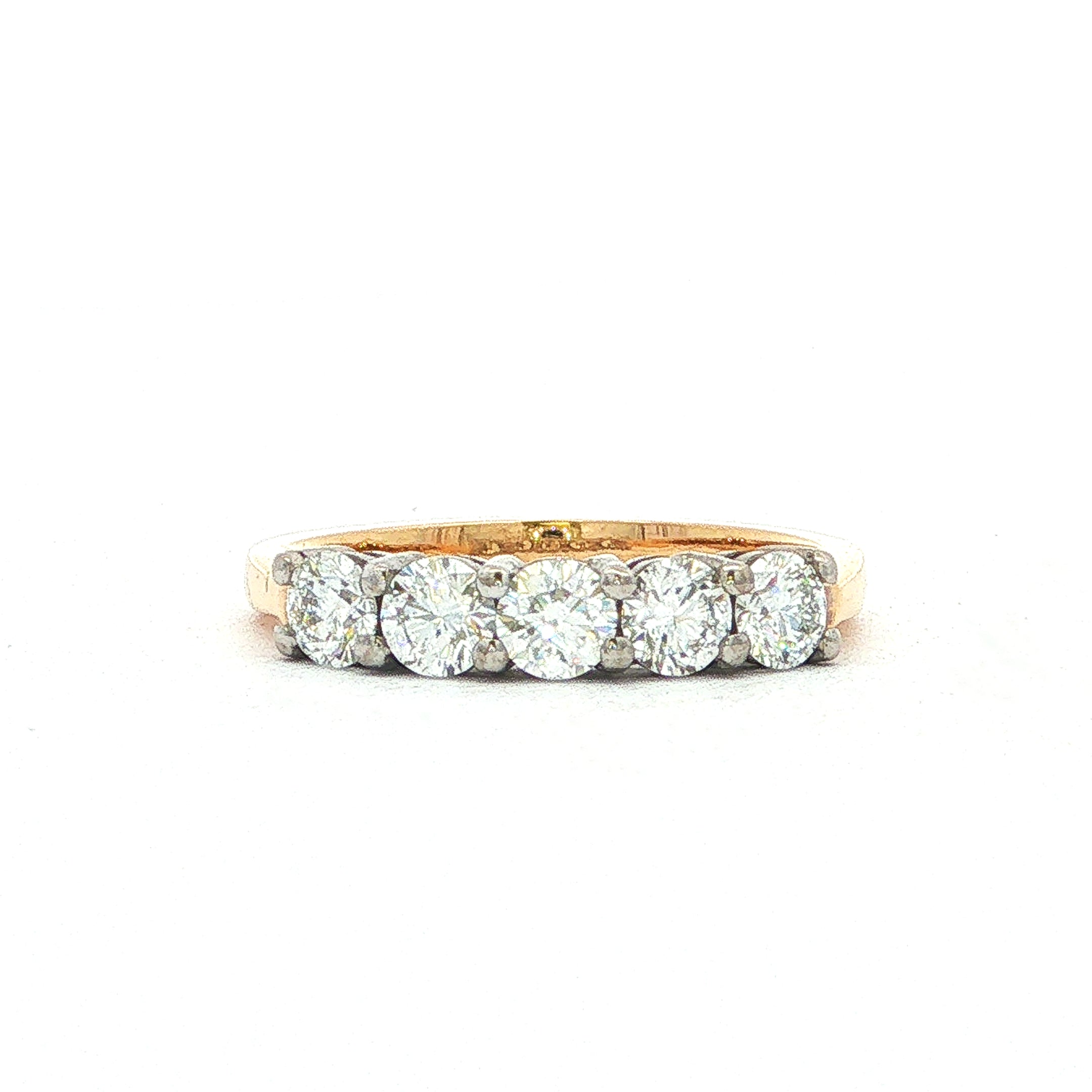 Five-Stone Natural Diamond Ring in 18ct Yellow Gold