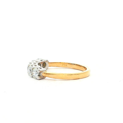Five Stone 0.93 Natural Diamond Ring in 18ct Yellow Gold