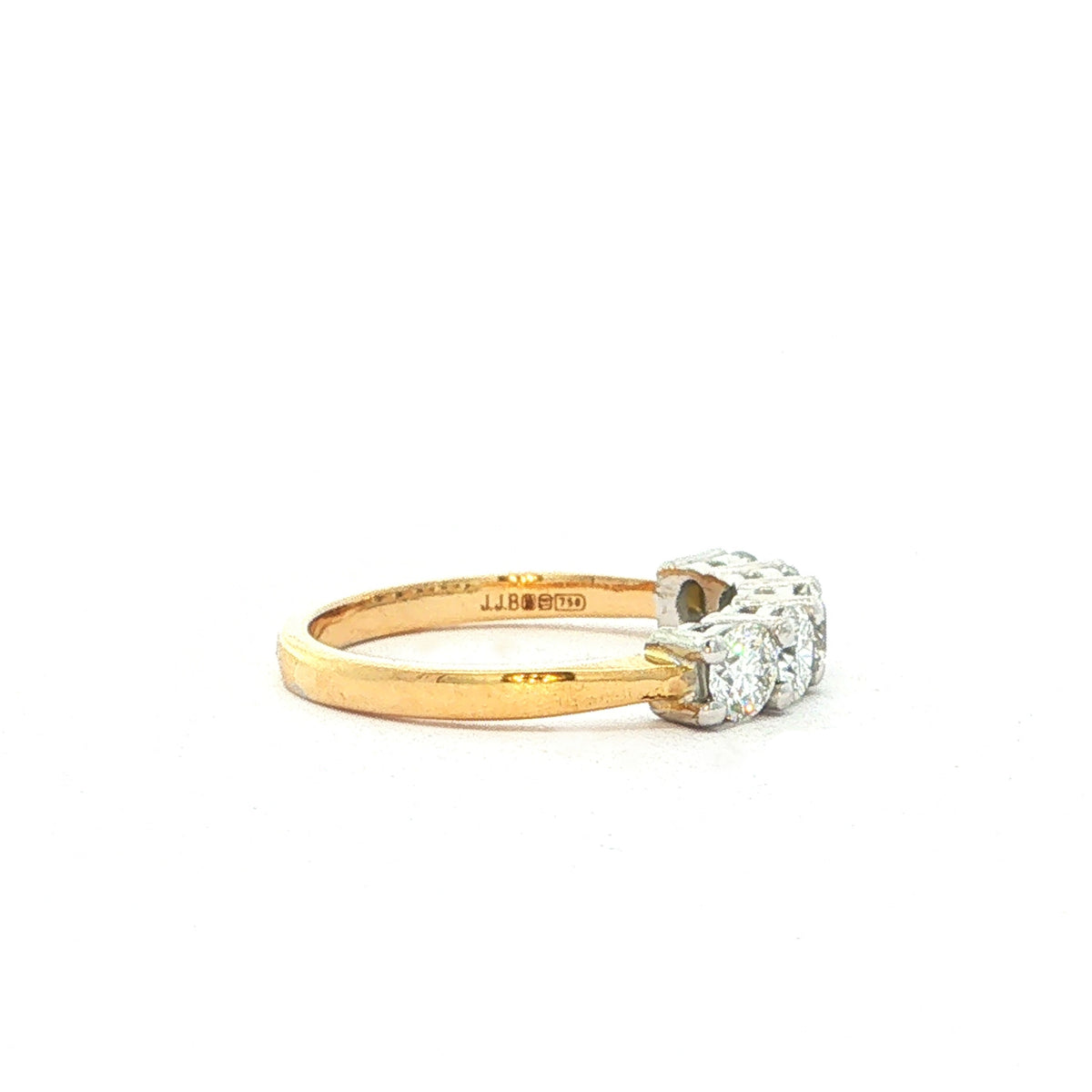 Five Stone 0.93 Natural Diamond Ring in 18ct Yellow Gold