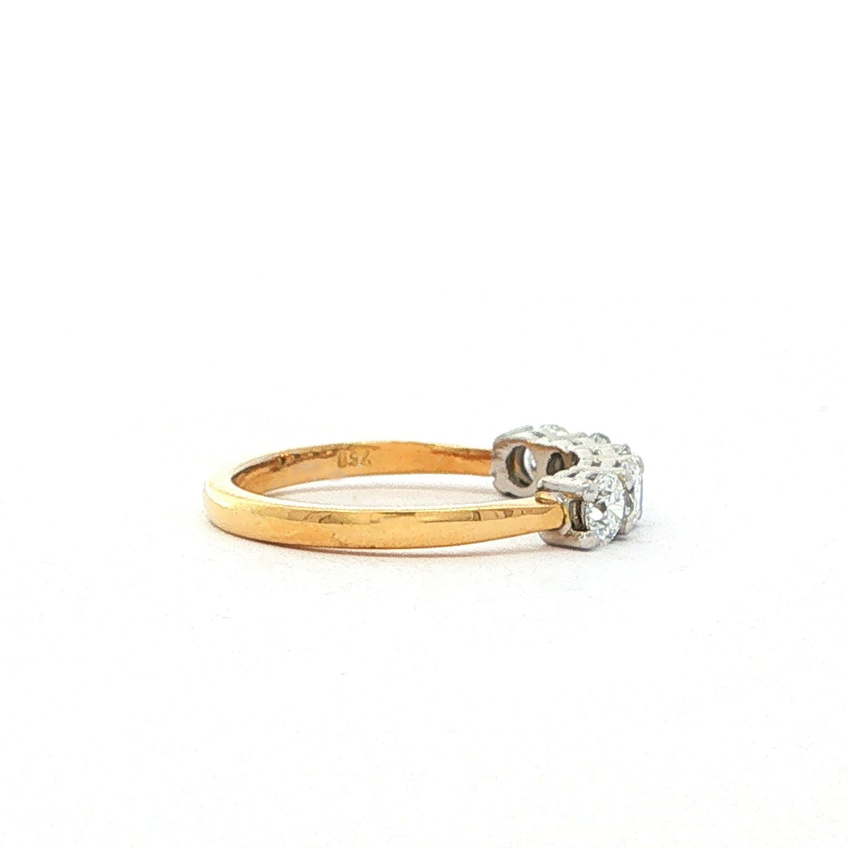 Five Stone 1.00 Natural Diamond Ring in 18ct Yellow Gold