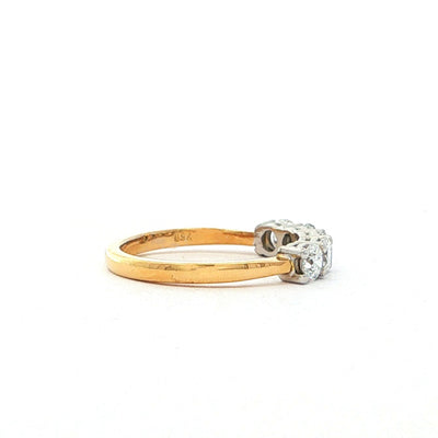 Five Stone 1.00 Natural Diamond Ring in 18ct Yellow Gold
