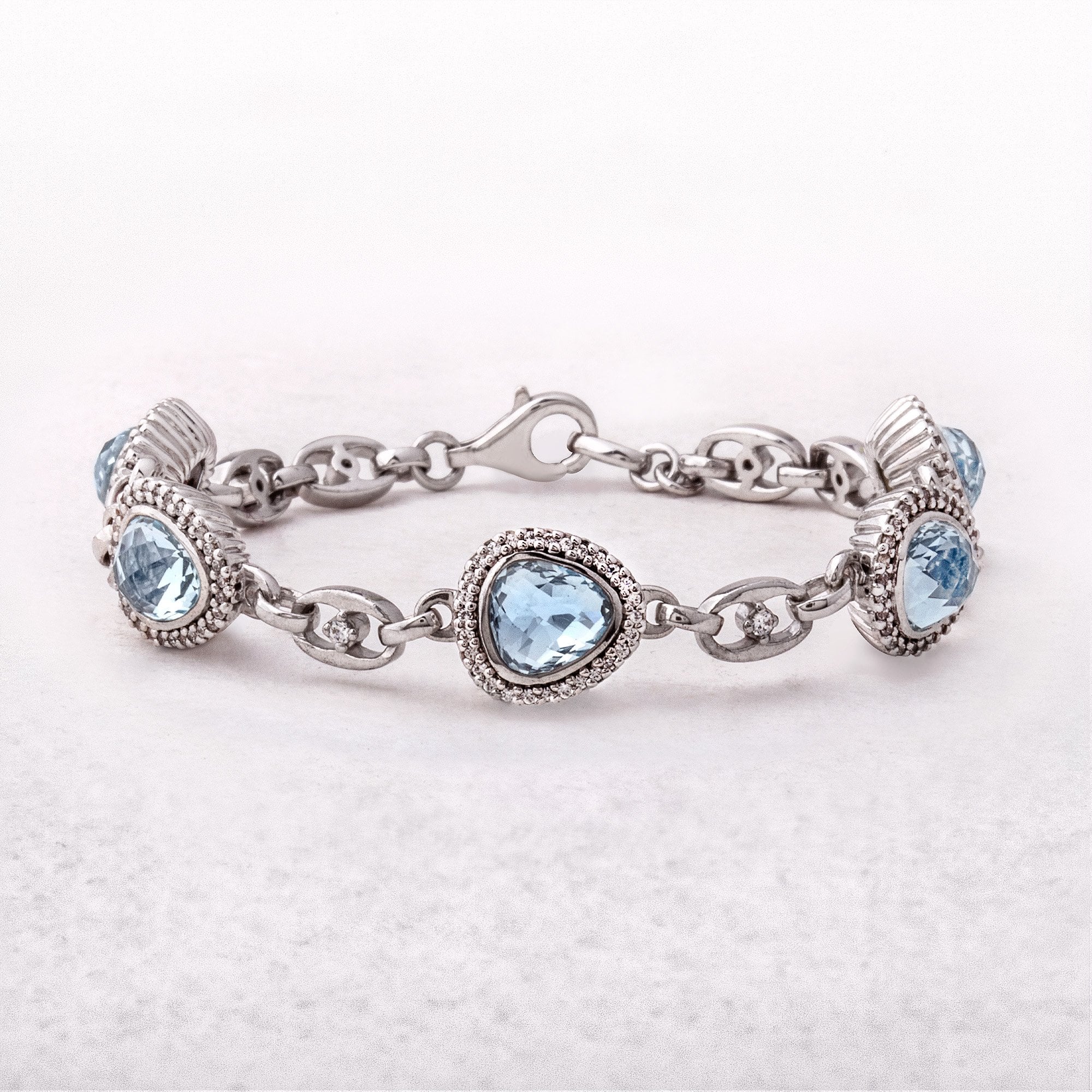 Blue Topaz Sterling Silver Valdo Zeni Bracelet