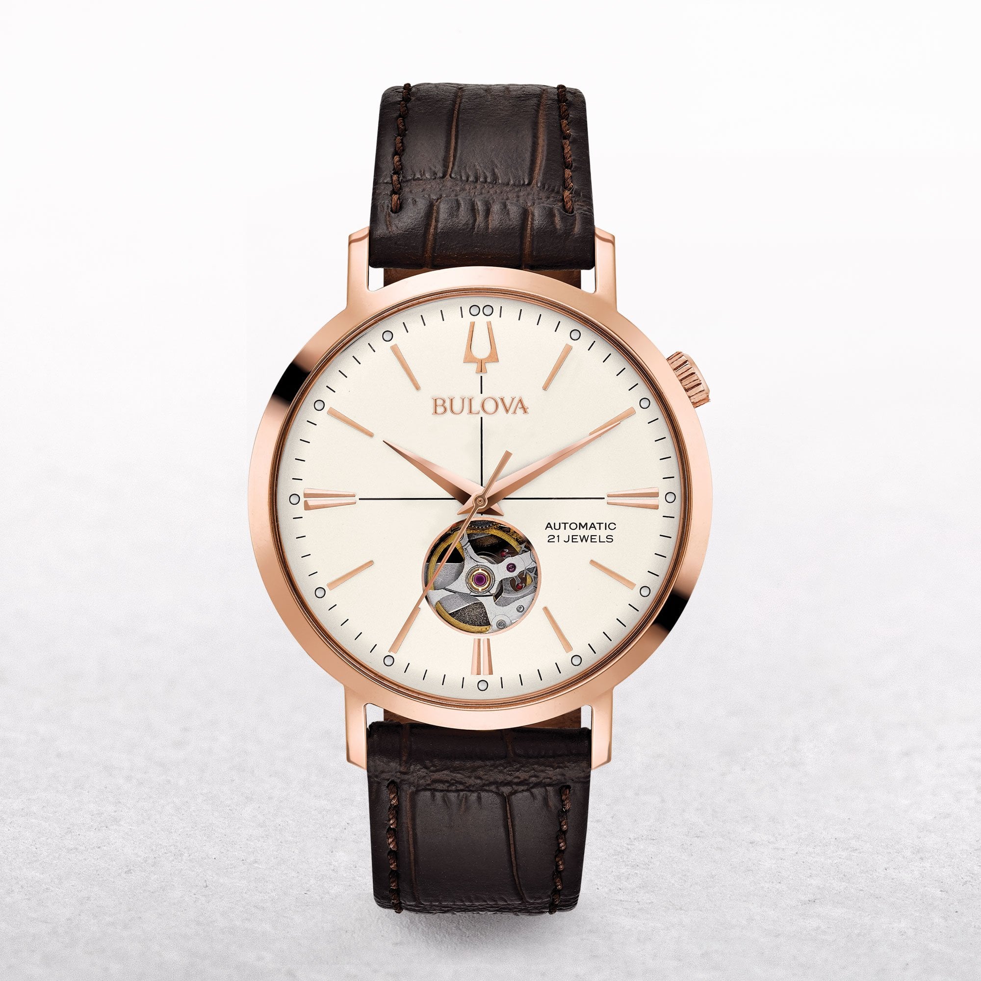 Bulova 41mm Gents Aerojet Automatic Watch with Exhibition Case
