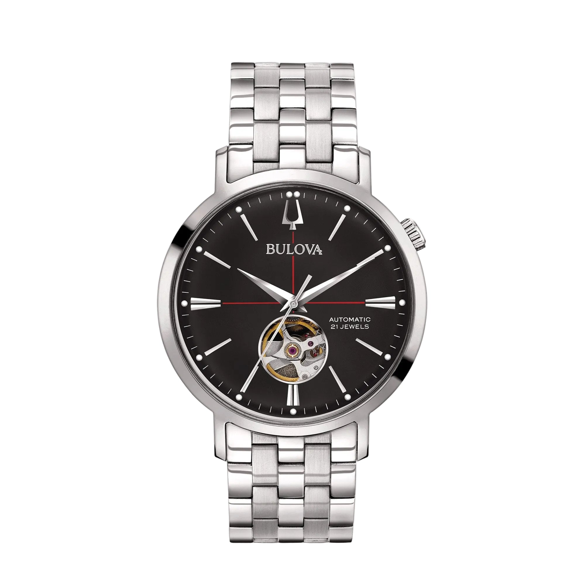 Bulova Gents 41mm Aerojet Automatic Watch With Black Dial