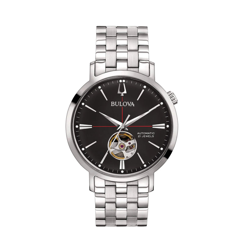 Bulova Gents 41mm Aerojet Automatic Watch With Black Dial