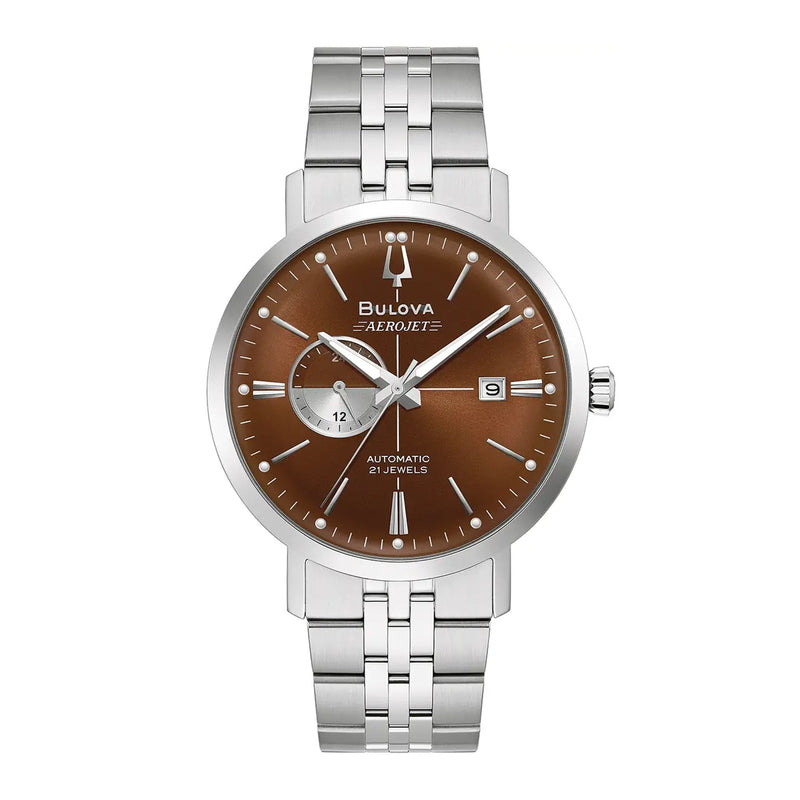 Bulova Gents Aerojet Automatic Brown Dial on Stainless Steel Bracelet