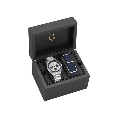 Bulova Gents Archive Series Jet Star Limited Edition Stainless Steel Watch With Silver Dial