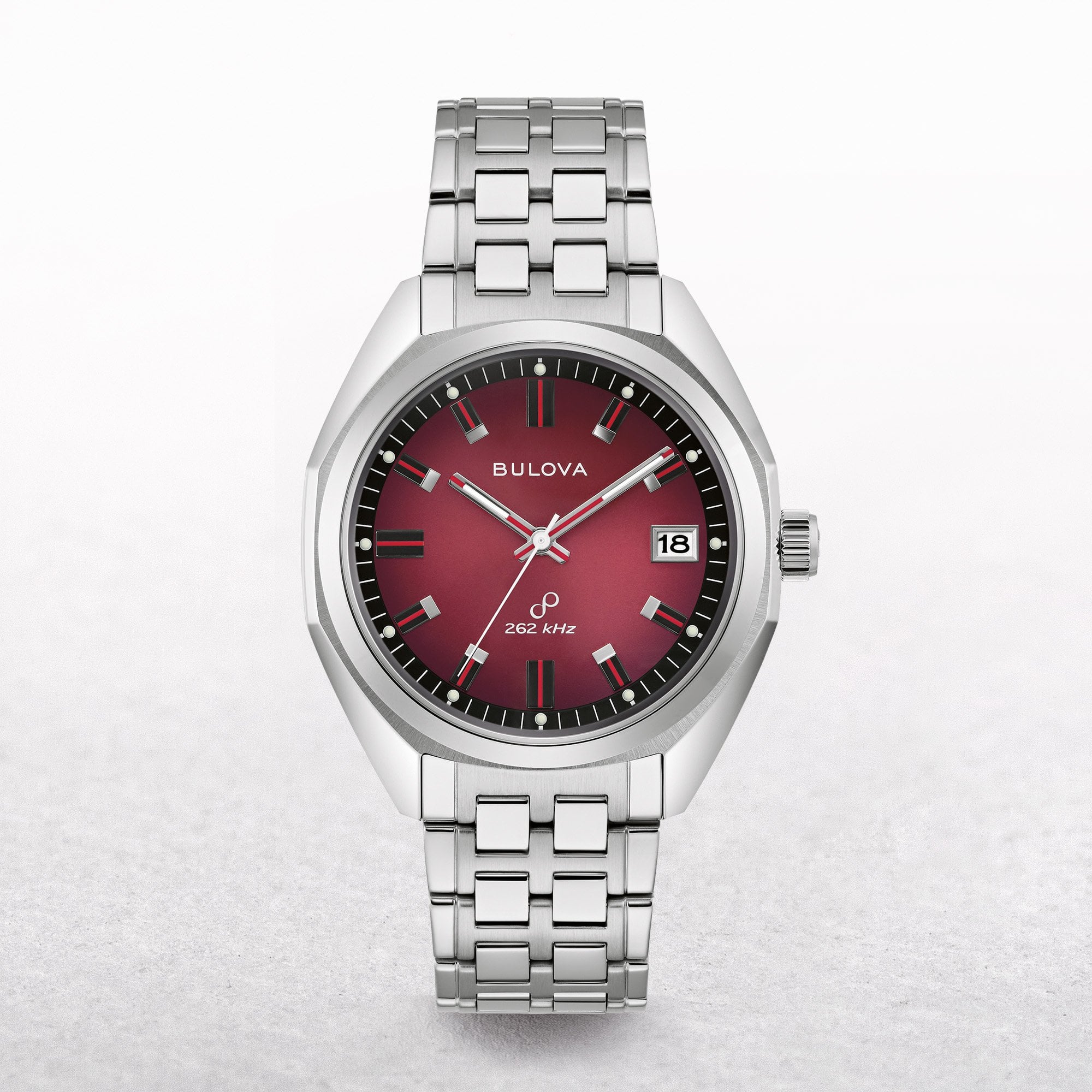 Bulova Gents Archive Series Jet Star Stainless Steel Watch with Red Dial