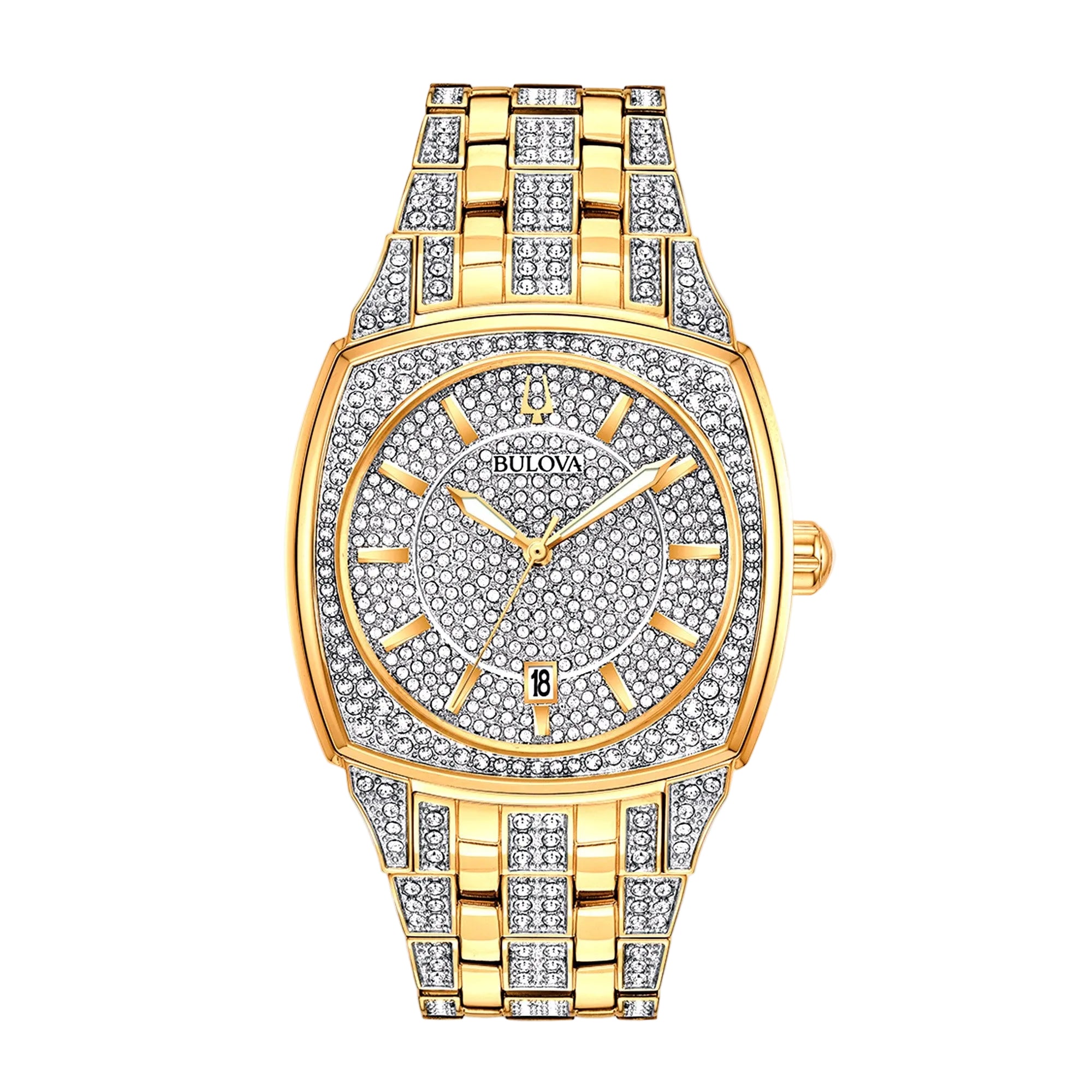 Bulova Gents Crystal Phantom Dress Stainless Steel Bracelet