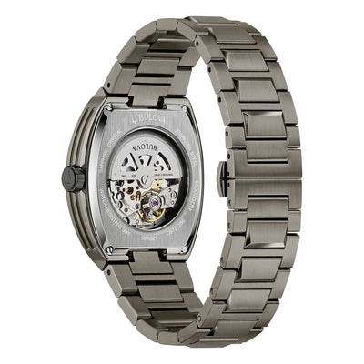 Bulova Gents Maquina Tonneau Automatic Green Skeleton Dial on Stainless Steel Bracelet