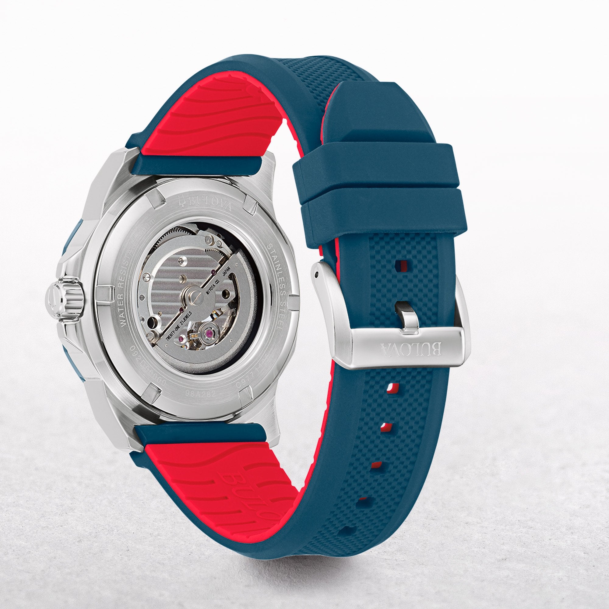 Bulova Gents Marine Star Automatic Watch with Blue Dial  on a Silicone Strap