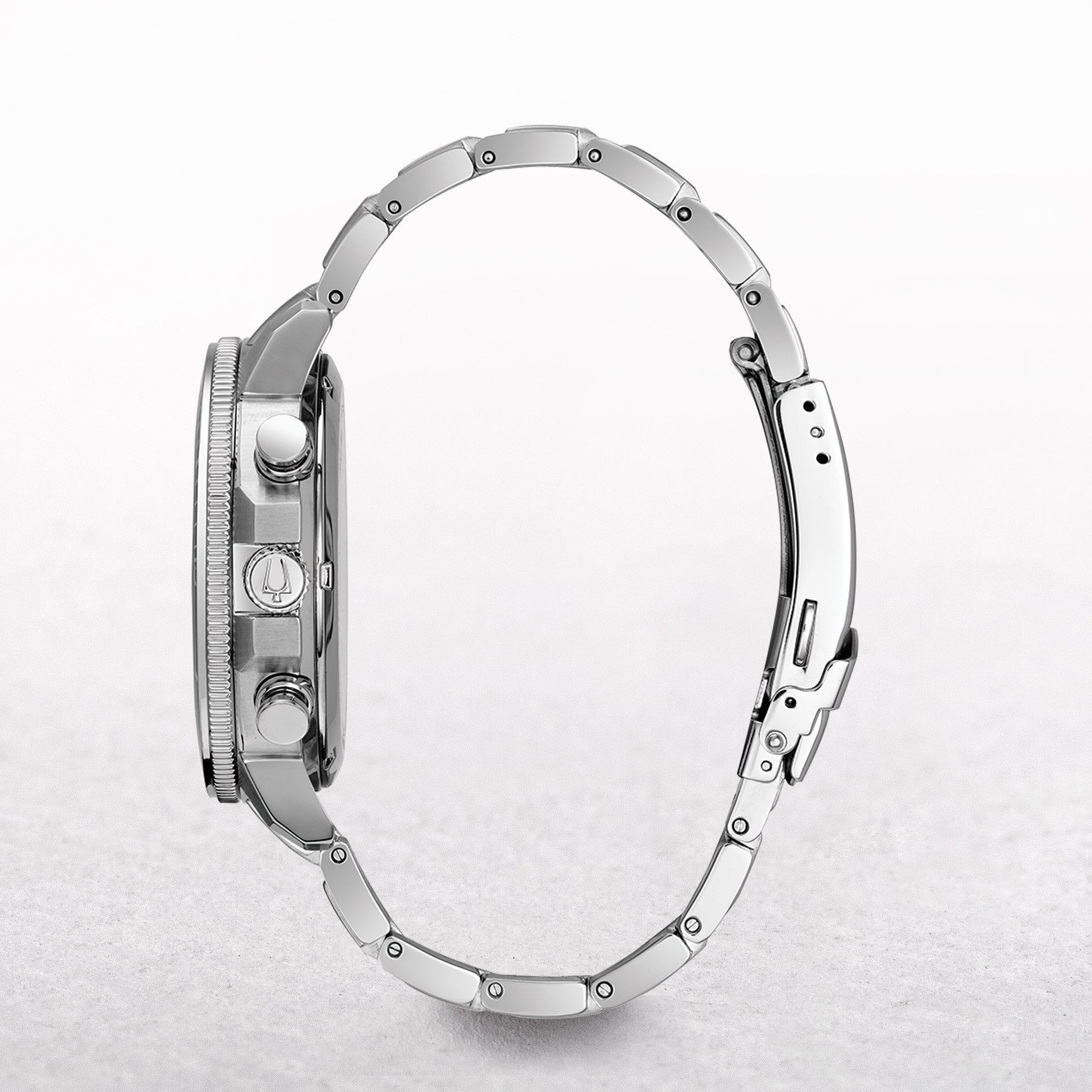 Bulova Gents Marine Star Choronograph Watch with Black Dial on a Stainless Steel Bracelet