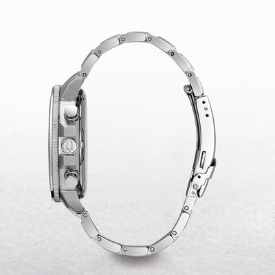 Bulova Gents Marine Star Choronograph Watch with Black Dial on a Stainless Steel Bracelet